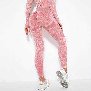 Fitness Set Αθλητικό Κολάν Ψηλόμεσο & Μπουστάκι Μακρυμάνικο Pink