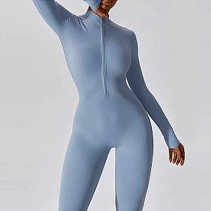 Fitness Ολόσωμη Αθλητική Φόρμα Μακρυμάνικη Μπλε Sky Blue