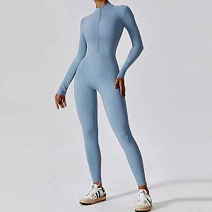 Fitness Ολόσωμη Αθλητική Φόρμα Μακρυμάνικη Μπλε Sky Blue