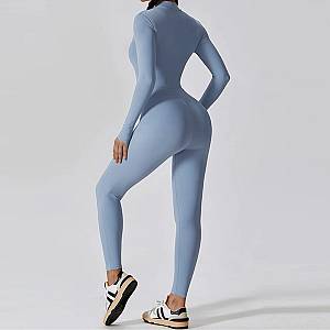 Fitness Ολόσωμη Αθλητική Φόρμα Μακρυμάνικη Μπλε Sky Blue