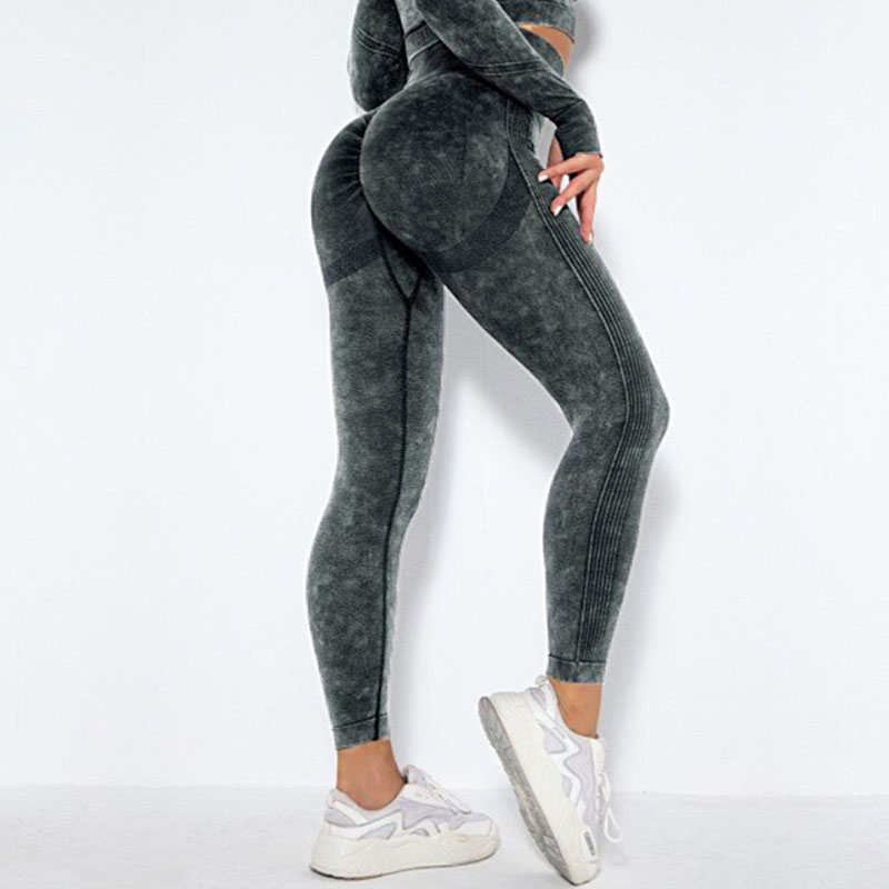 Fitness Set Αθλητικό Κολάν Ψηλόμεσο & Μπουστάκι Μακρυμάνικο Black/Grey