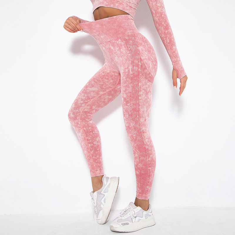 Fitness Set Αθλητικό Κολάν Ψηλόμεσο & Μπουστάκι Μακρυμάνικο Pink